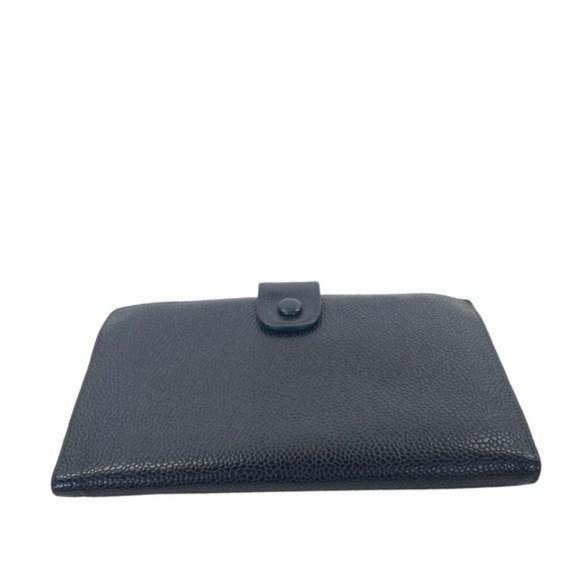 Authentic Chanel Wallet Long Black Caviar Skin Leather GG Vintage On Sale - Picture 5 of 11